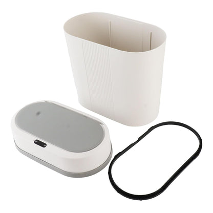House of Quirk Plastic Smart Automatic Motion Sensor Rectangular Trash Can Oval 12 Litre For Bathroom, Bedroom, Kitchen, Office - White