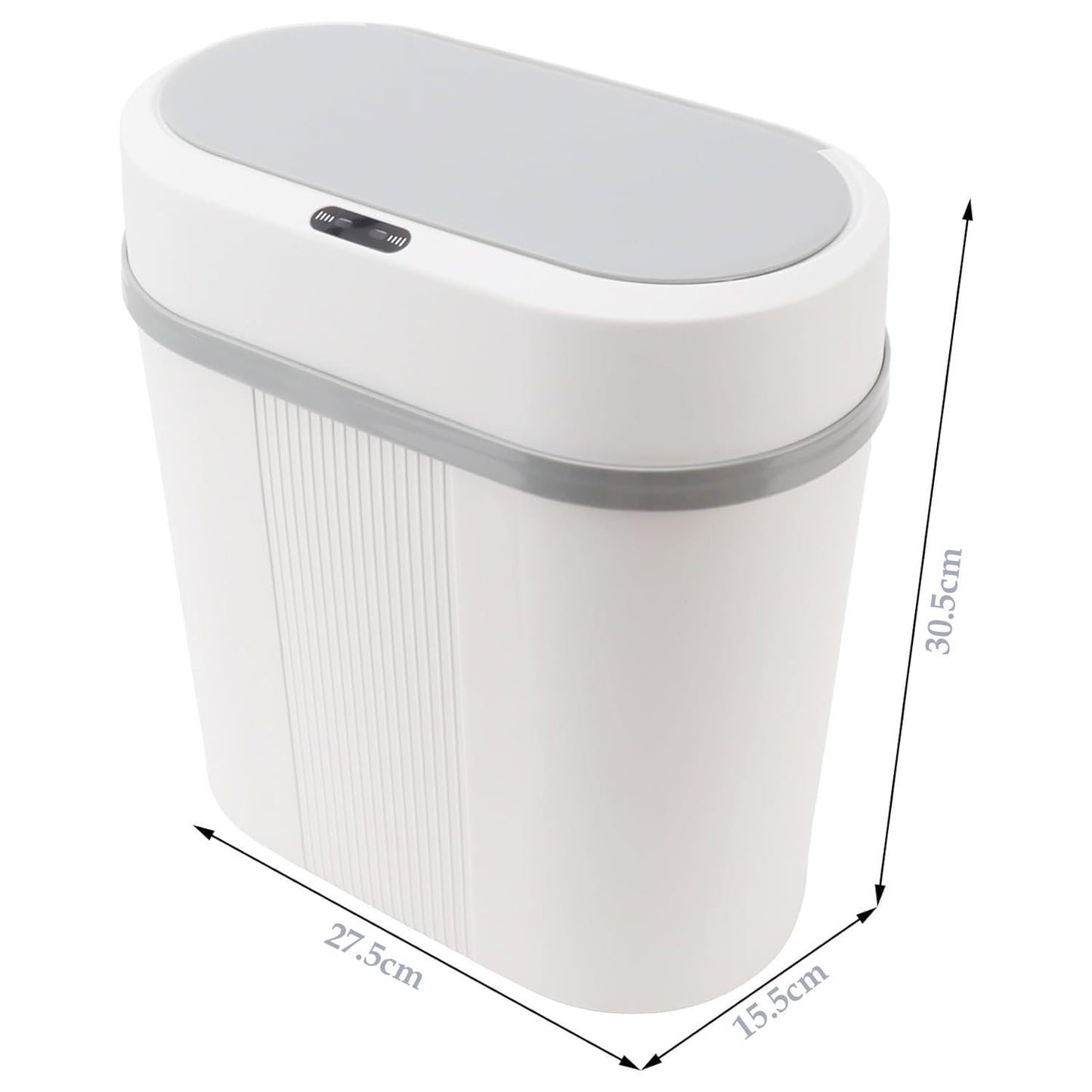 House of Quirk Plastic Smart Automatic Motion Sensor Rectangular Trash Can Oval 12 Litre For Bathroom, Bedroom, Kitchen, Office - White