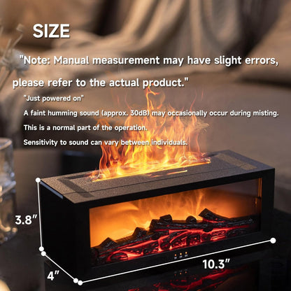Fireplace Flame Diffuser, Aromatherapy Essential Oil Diffuser, Cool Mist Ultrasonic Aromatherapy Fragrant Oil Humidifier, Night Light Fragrant Oil Humidifier for Bedroom, Office,Home