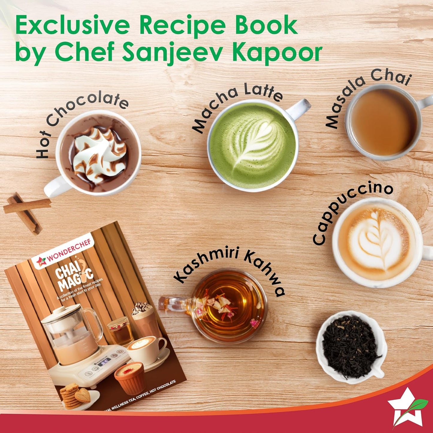 Wonderchef Chai Magic, Fully Automatic Tea & Cappuccino Maker, Make Masala Chai/Cutting Chai/Kahwa/, No Spills, No Overcooking, 4 Modes, Boil Milk/Water/Coffee, 500ML Glass Jar, 2-Yr Warranty